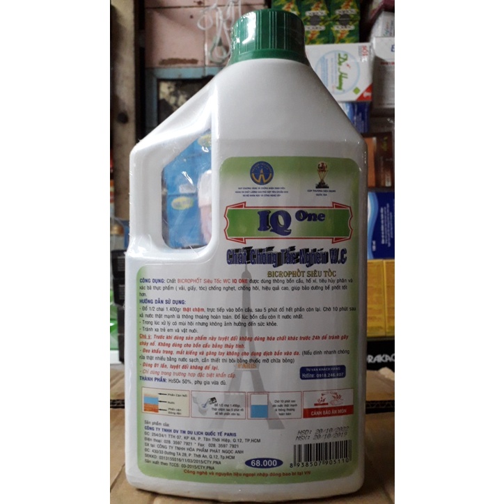 Chất Thông Cầu ,Thông Cống BICROPHỐT Siêu Tốc WC IQ ONE 1400g