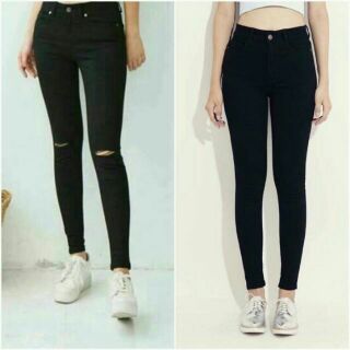 QUẦN JEANS ĐEN TRƠN / RÁCH GỐI BASIC (Hàng bán quanh năm)