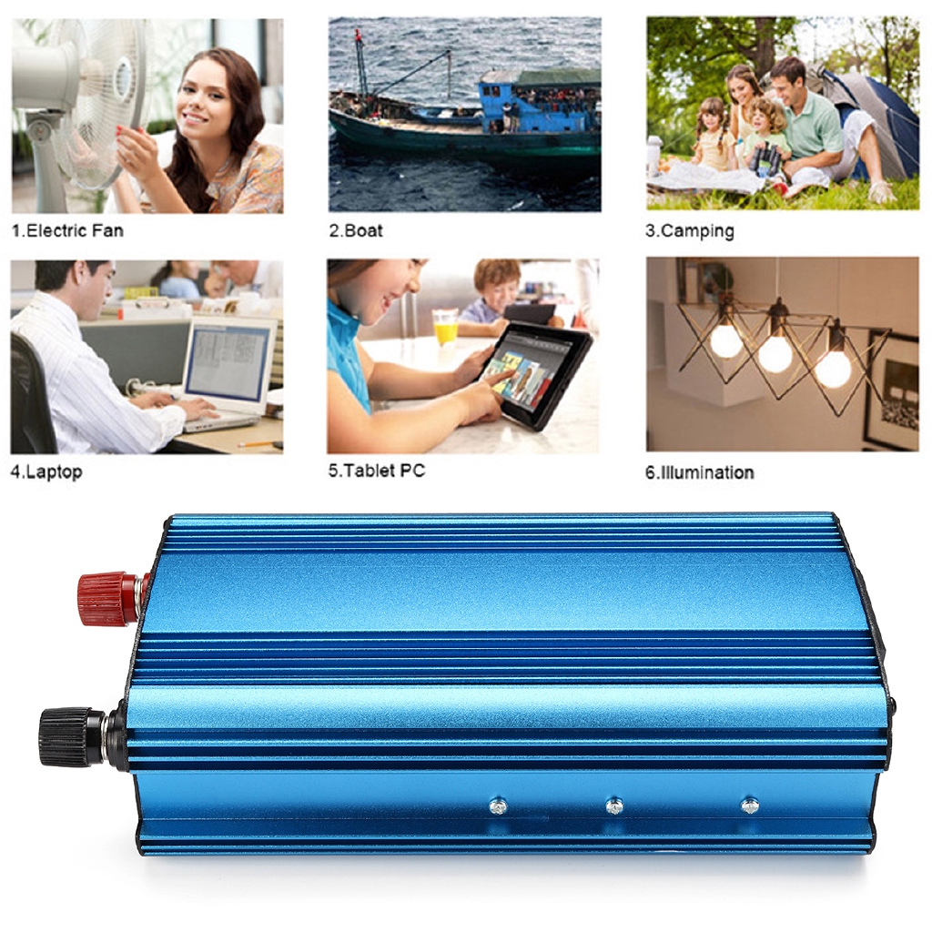 Bộ chuyển đổi nguồn điện trên xe hơi 4 cổng USB DC 12 / 24V sang AC 220V