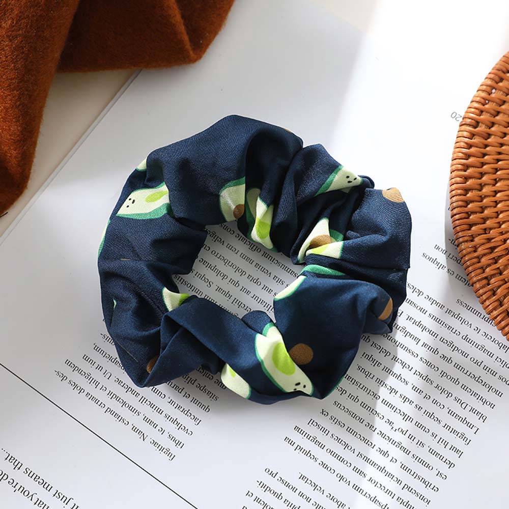 Dây buộc tóc co giãn họa tiết quả bơ xinh xắn đáng yêu cho nữ