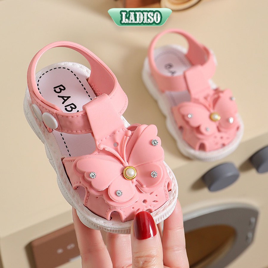 Dép quai hậu bé gái LADISO chất liệu mềm mại đính cánh bướm siêu xinh giúp bé đi cực kì thoải mái TT403