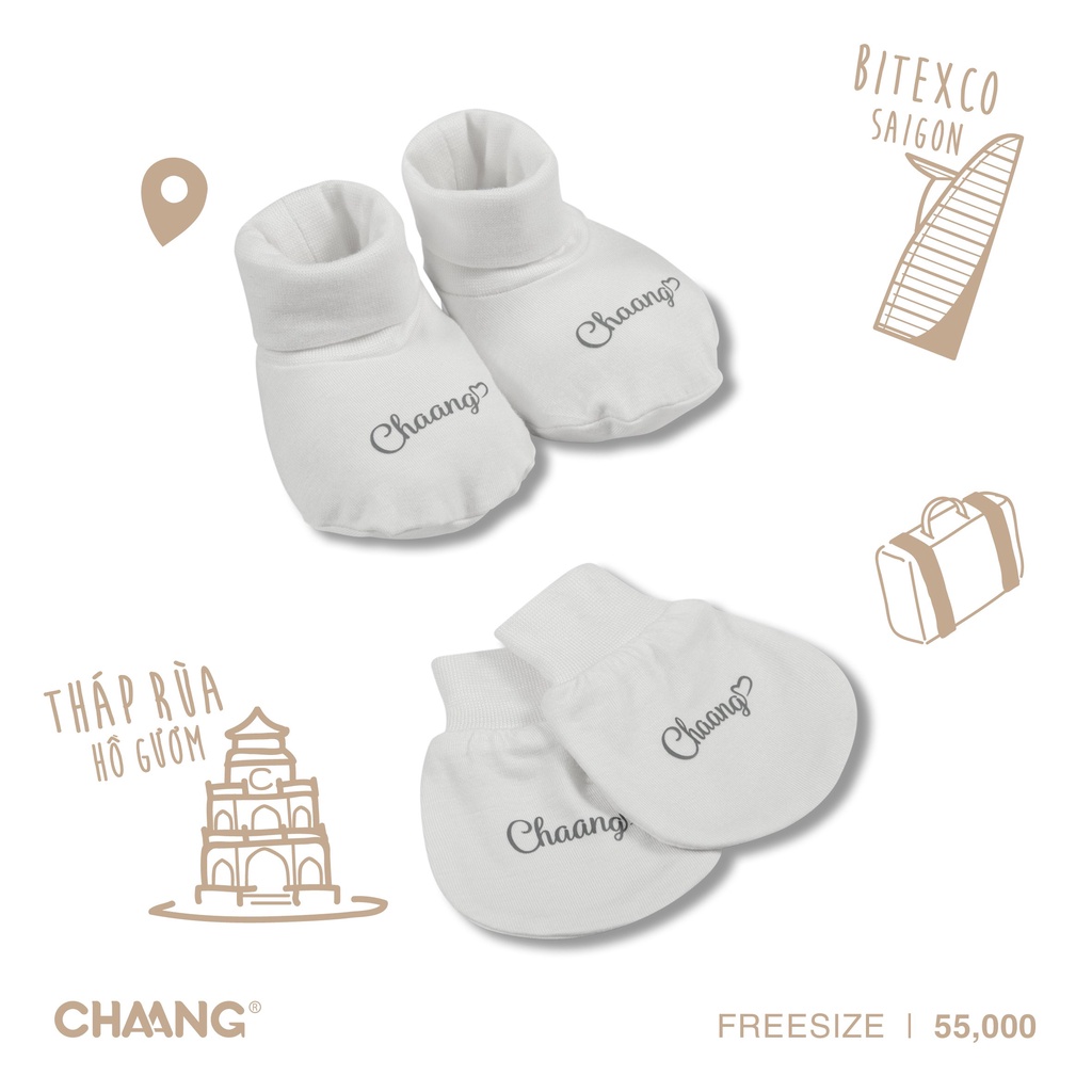 CHAANG Set Yếm Cổ Và Bao Tay Bao Chân Cho Trẻ Sơ Sinh Đến 6 Tháng Tuổi