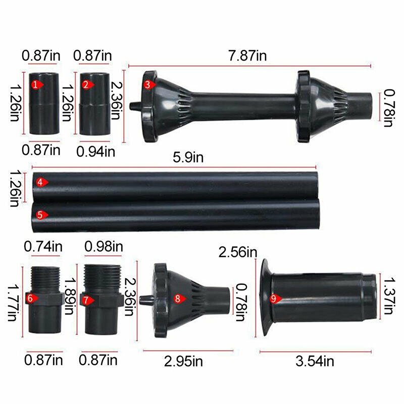 Bộ Vòi Phun Nước Máy Phun Nước mini Màu Đen Trang Trí Vườn Có Thể Bơm Được