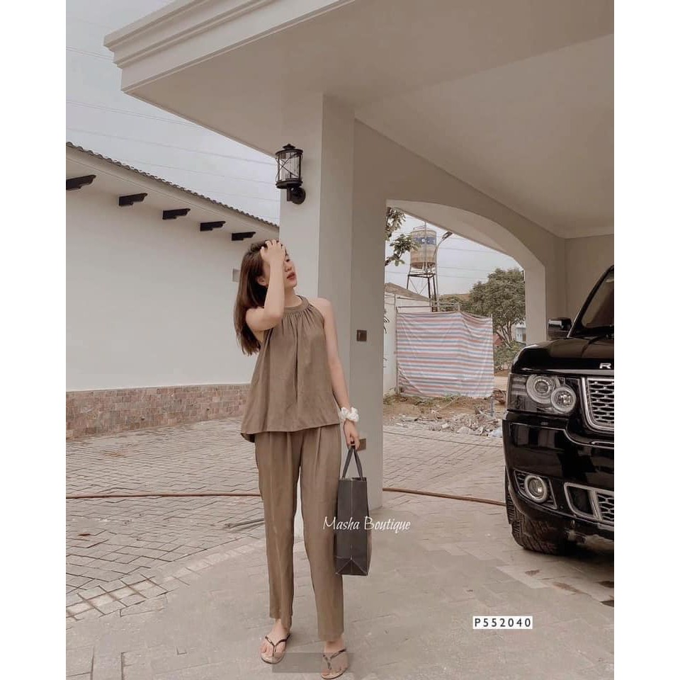 Bộ Đũi Yếm Quần Dài Chất Siêu Mát Cho Nữ | BigBuy360 - bigbuy360.vn