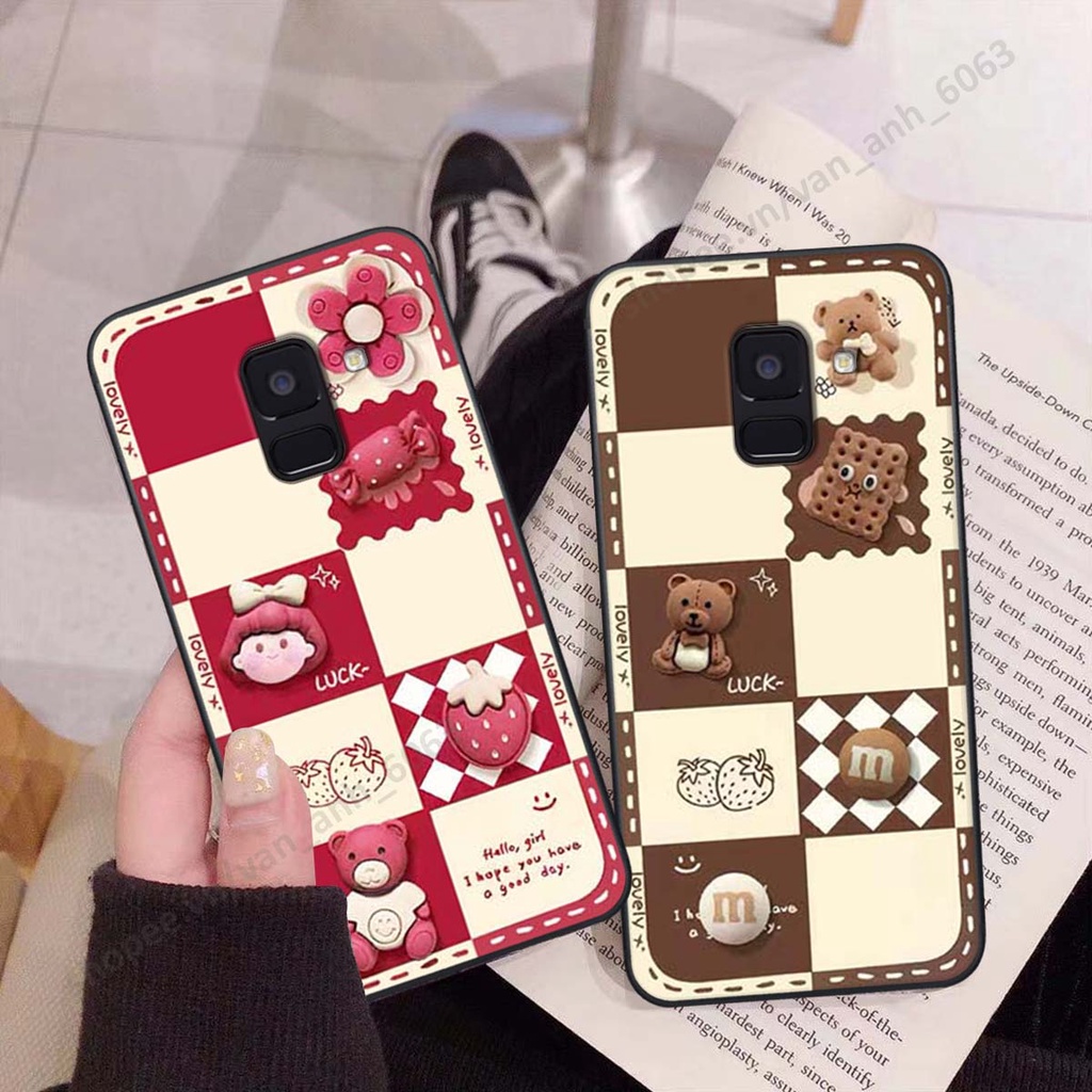 Ốp lưng Samsung A8 2018 / A8 Plus / A8+ hình gấu, kẹo dễ thương cute