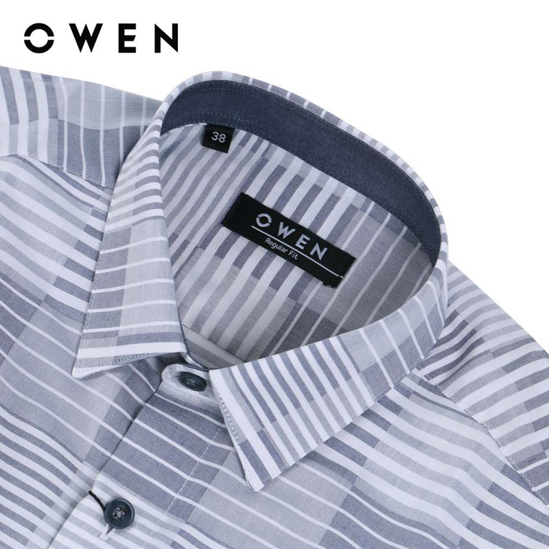 Áo Sơ mi dài tay nam Owen Sợi sen Regularfit màu ghi - AR90769DT