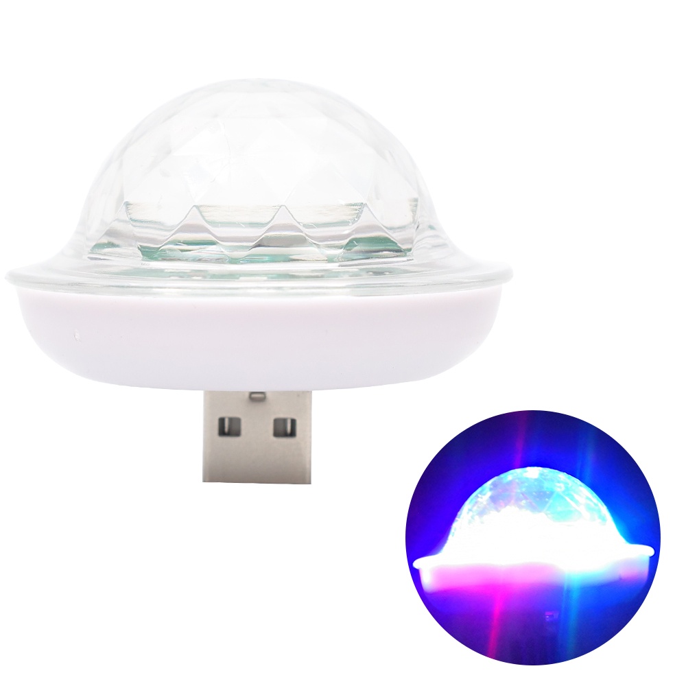 Đèn disco mini USB tạo hiệu ứng ánh sáng trong suốt trang trí nội thất xe hơi