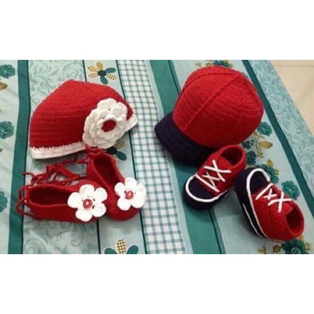 Set mũ giày cho bé 0-12m