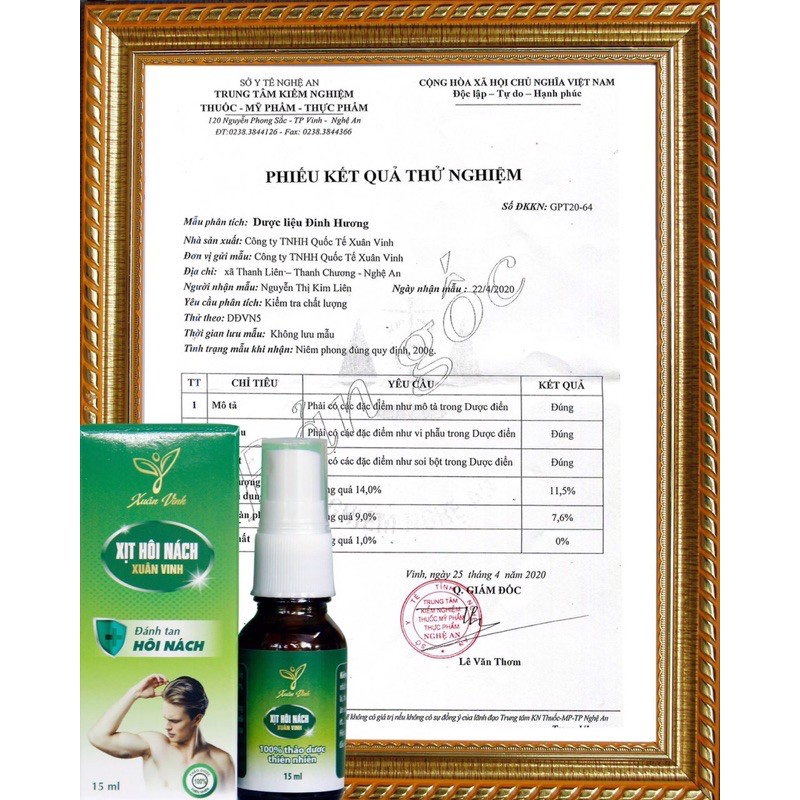 Xịt Khử Mùi Hôi Nách Xuân Vinh 20ml [Chính Hãng]