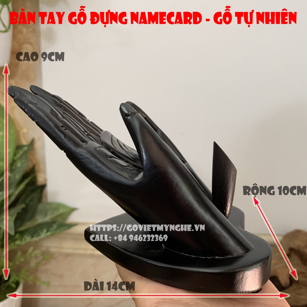 Mô hình bàn tay gỗ trang trí để name card - Màu nâu đen - Gỗ tự nhiên