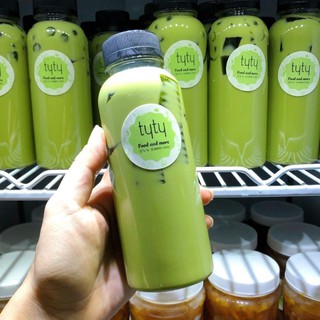 Set 10 chai nhựa 330ml nắp đen miệng rộng