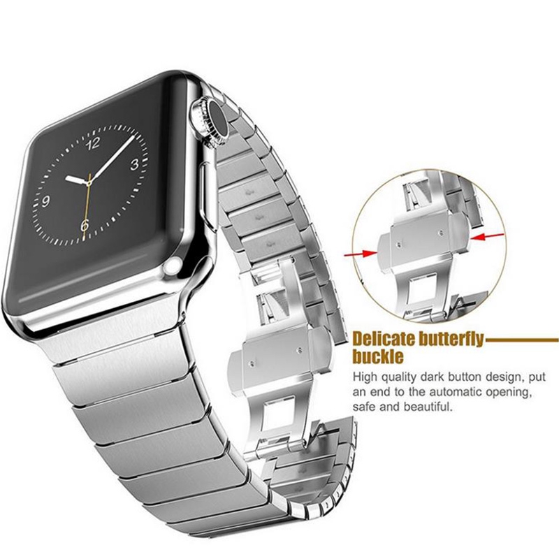 Duo Teng Dây Đeo Bằng Thép Không Gỉ Cho Đồng Hồ Thông Minh Apple Watch 44mm 40mm 42mm 38mm