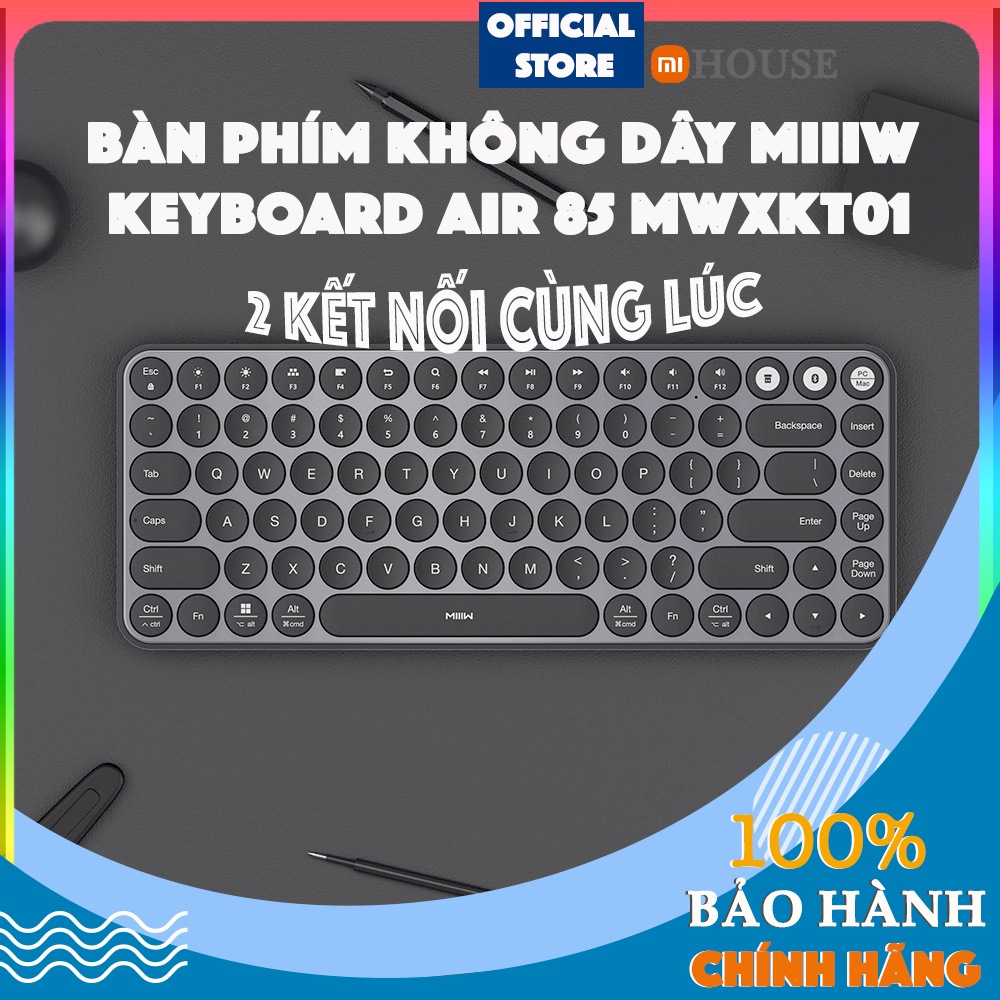 2 Thiết bị | Bàn phím không dây Hợp Kim Nhôm 𝗫𝗶𝗮𝗼𝗺𝗶 MIIIW MWBK01 - Keyboard Xiaomi MIIIW Bluetooth & 2.4GHz - MiHouse