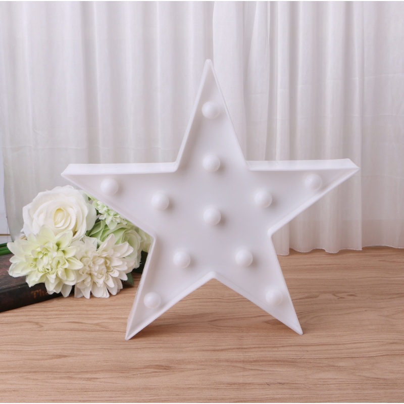 Đèn LED 3D 11 Bóng Hình Ngôi Sao Chạy Bằng Pin Màu Trắng