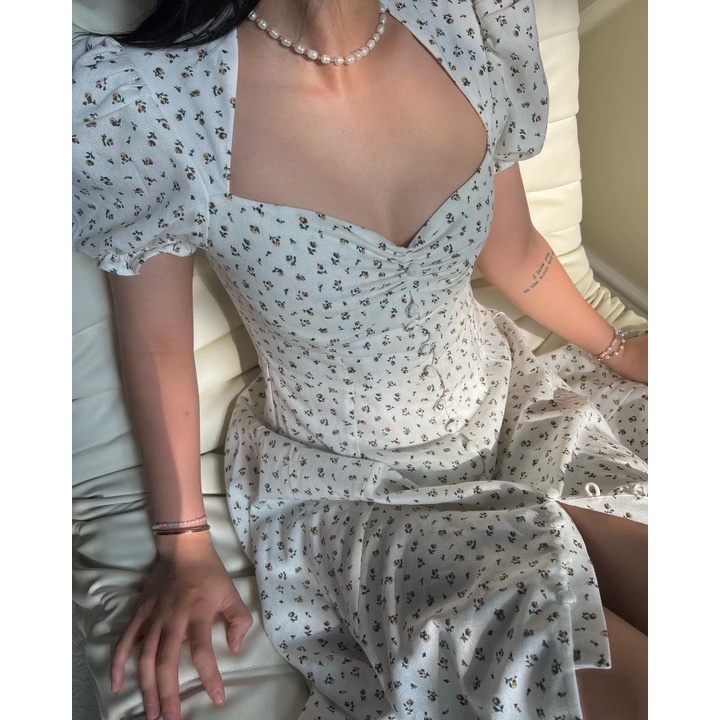 TIFFANY STUDIOS - Đầm Cotton Hoa Tím Dáng Dài - JACLYN FLORAL