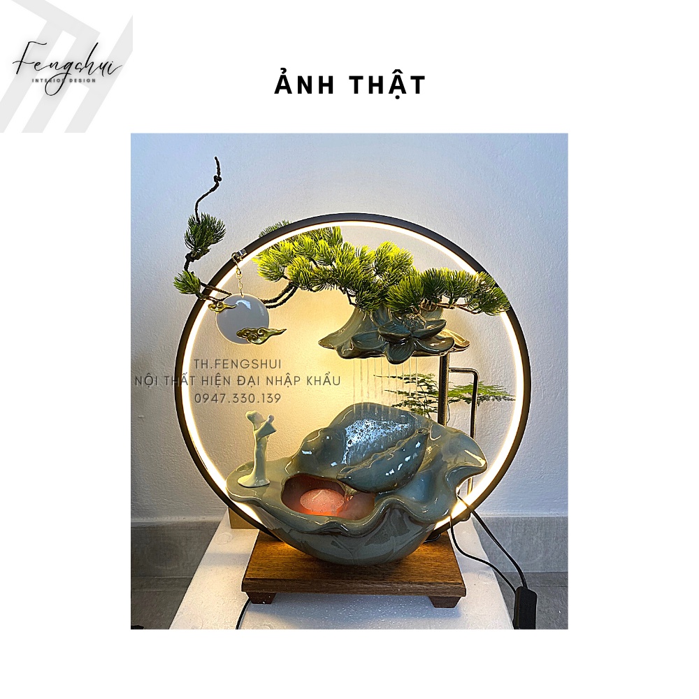 Tiểu cảnh Trăng treo sáng tạo trang trí Phòng khách, Thư phòng -  Đài phun nước tạo ẩm phong thủy may mắn