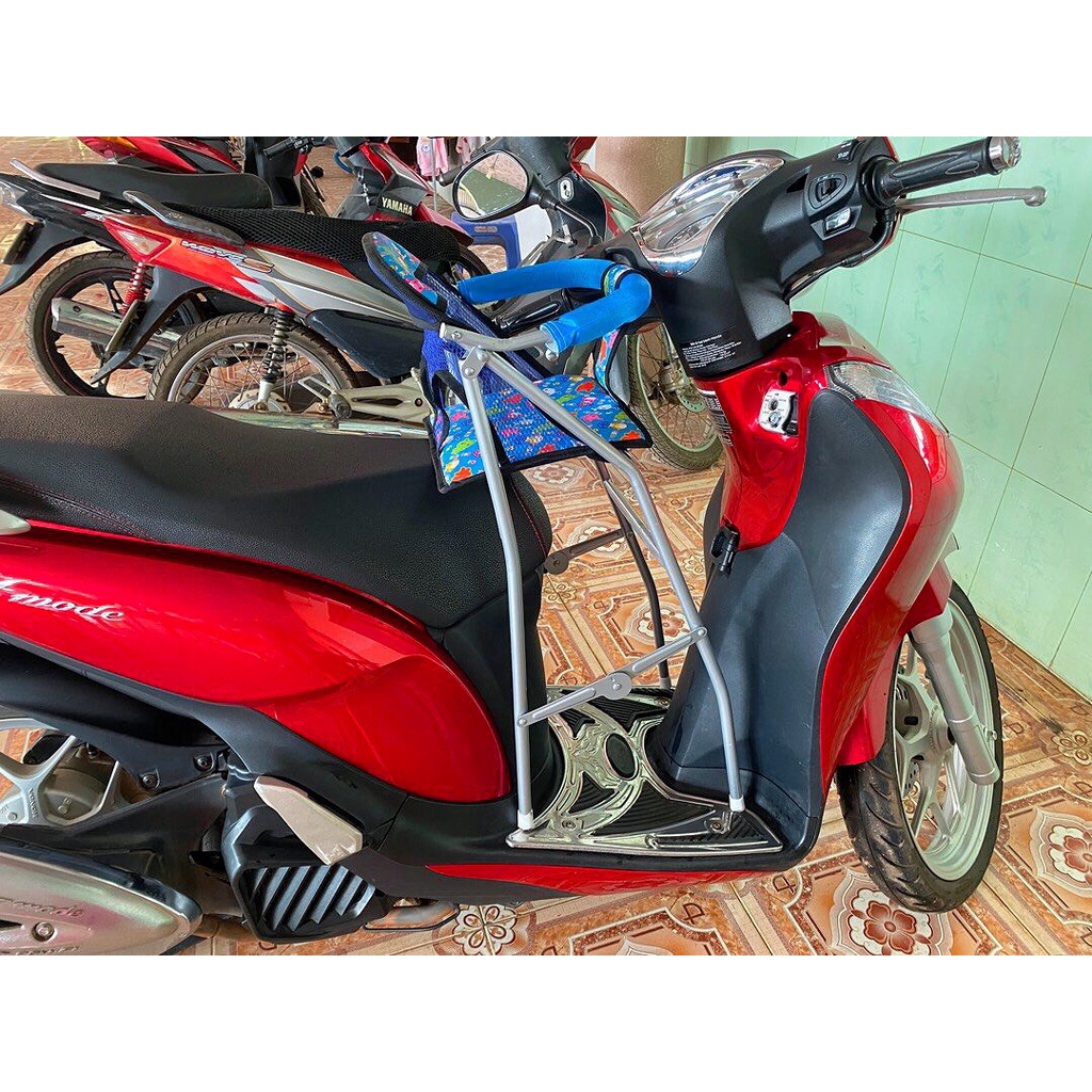 Ghế ngồi xe máy SH Mode cho bé , GHẾ GA XẾP SẮT SƠN GẤP GỌN