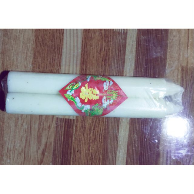 2 CÂY NẾN TRẮNG DÀI 18CM