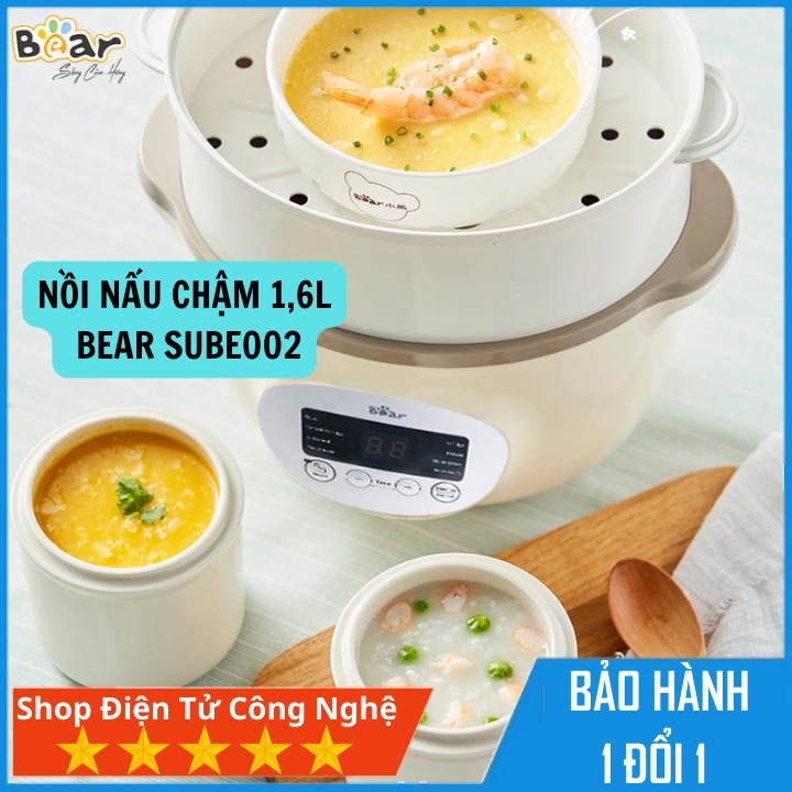 Nồi nấu chậm Bear Sube002 1,6l bản quốc tế bảo hành 18 tháng
