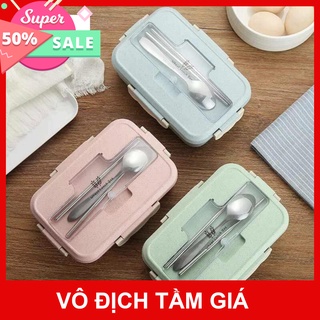 HỘP CƠM LÚA MẠCH 3 NGĂN KÈM ĐŨA THÌA