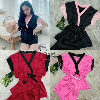 Đồ ngủ nữ♥️Freeship💖Đồ Ngủ mặc nhà Kimono Quyến Rũ