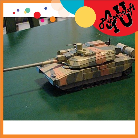 Mô hình giấy 3D quân sự xe tăng xe tank Leclerc tỉ lệ 1/43