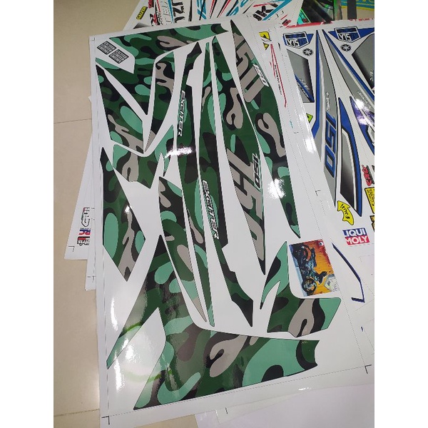 Tem Rời Exciter 150 Camo Xanh Đen