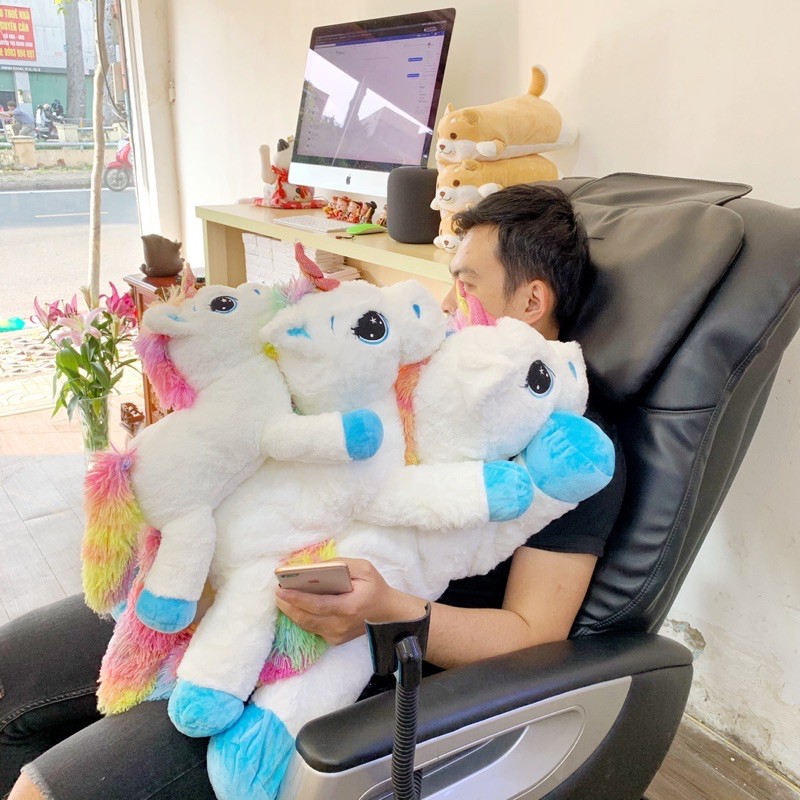 Ngựa nhồi bông Pony UniCorn cao cấp- Quà lưu niệm , gấu bông ngựa Pony siêu mềm, mịn