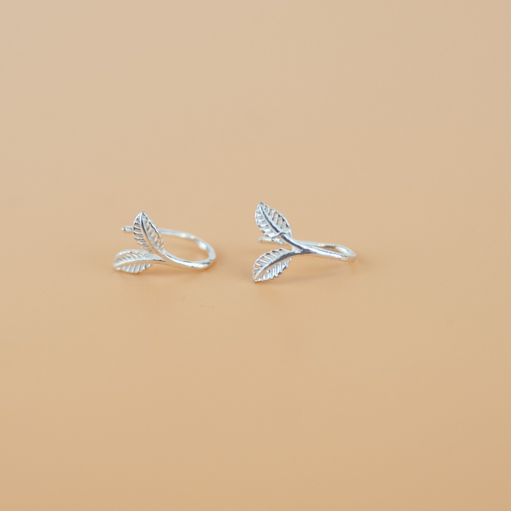 Khuyên Kẹp Vành Tai Bạc Ta CaoBac Jewellery Cho Nữ Hình Đuôi Cá Dáng Móc Không Đính Đá