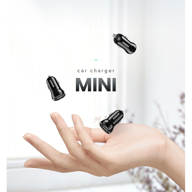 Tẩu sạc UGREEN hai cổng USB 4.8A cho xe hơi chất lượng cao