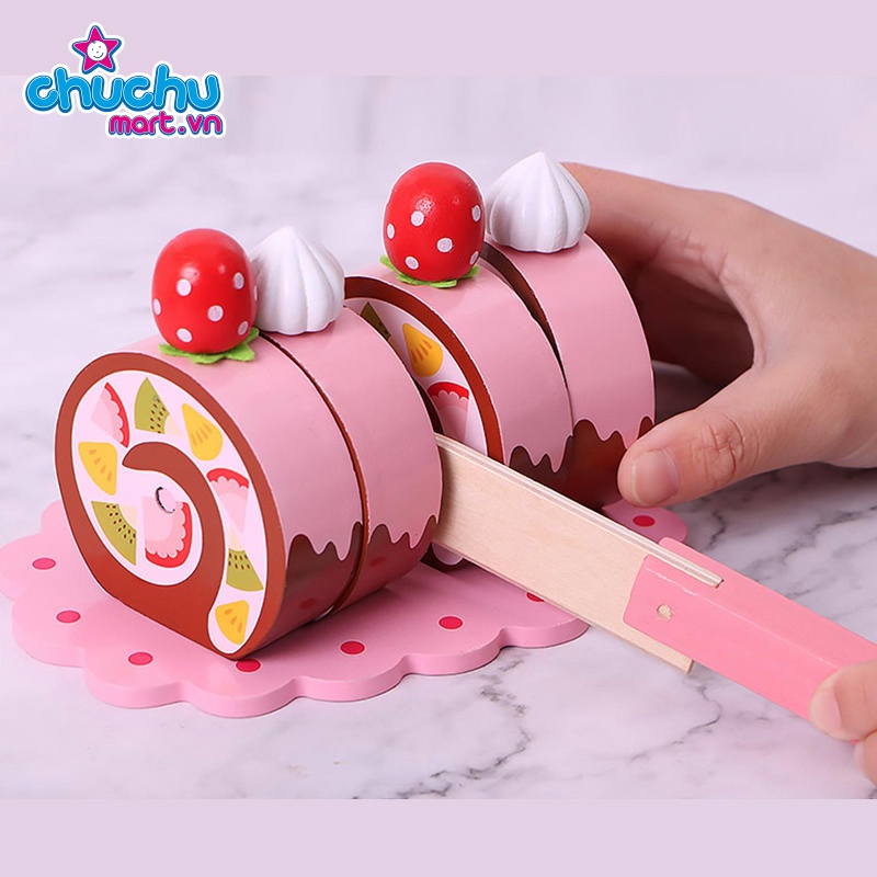 Đồ chơi mô hình hộp bánh sinh nhật gỗ an toàn cho bé