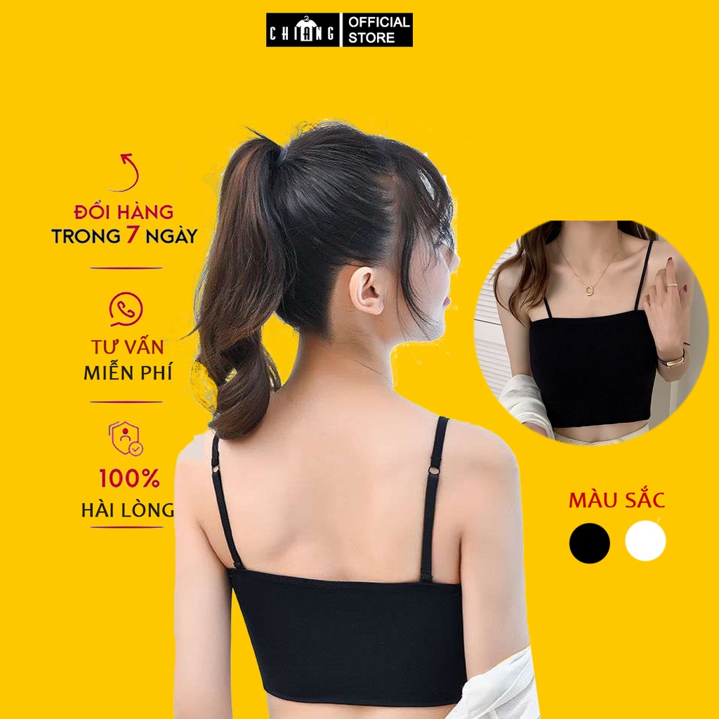 Áo hai dây có chốt điều chỉnh CHIANG co giãn tốt, dáng ôm không đệm