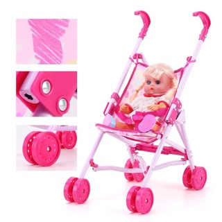Đồ chơi bup bê xe đẩy cho bé (Búp bê nhắm mở mắt xe gấp gọn chắc chắn)