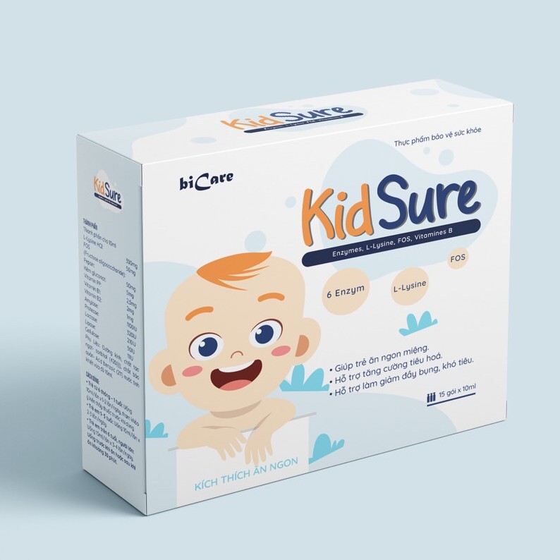 [QUÀ TẶNG] Kid Sure Bicare hộp 15 gói giúp hỗ trợ tiêu hóa, bé ăn ngon đường ruột khỏe