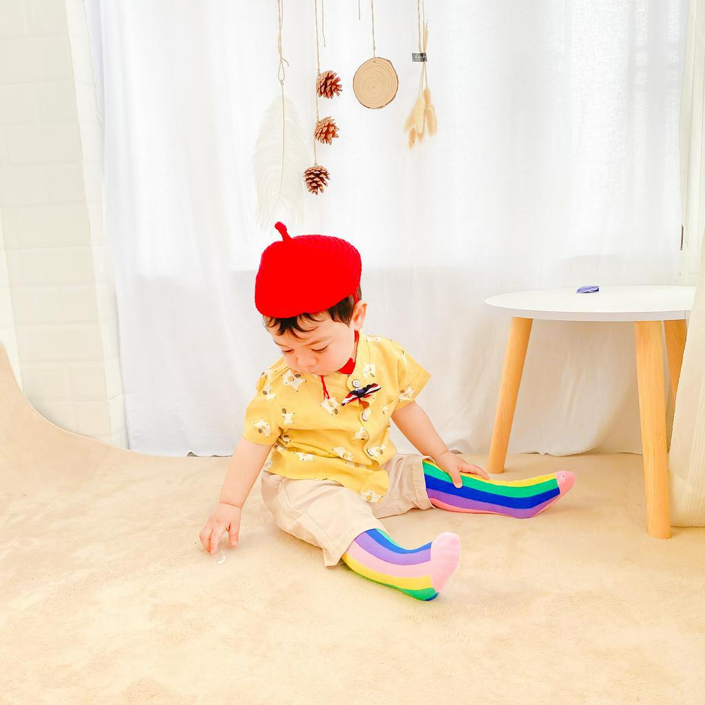 Set Áo Sơ Mi + Quần Short Phong Cách Nhật Hàn Thời Trang Cho Bé Trai