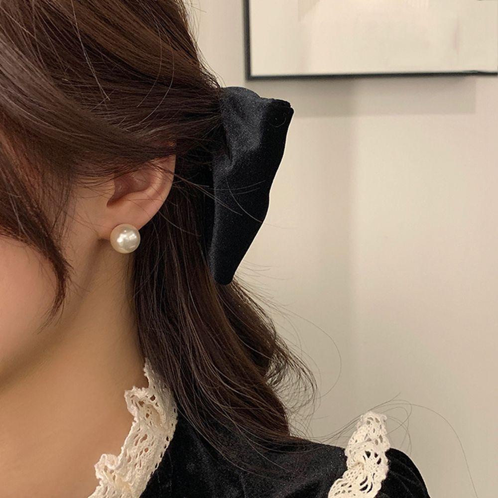 JARRED Bông Tai Hình Tròn Lớn Đính Ngọc Trai Phong Cách Pháp Ngọt Ngào Cho Nữ