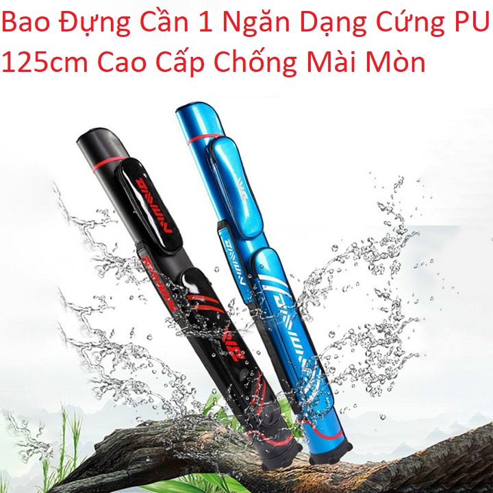 Bao Đựng Cần Câu Cá 1 Ngăn Dạng Cứng PU 125cm Cao Cấp Chống Mài Mòn