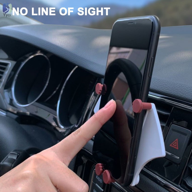 Yy Car Air Vent Phone Holder Mount Clip Bat Safe Grip for iPhone X/Xmax Samsung @VN