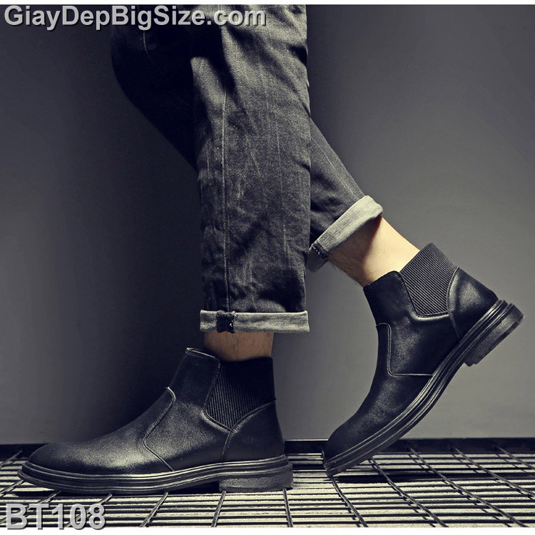 Giày Boot (bốt) Chelsea, giày cổ cao big size cỡ lớn EU:45-46 cho nam chân to cân đối