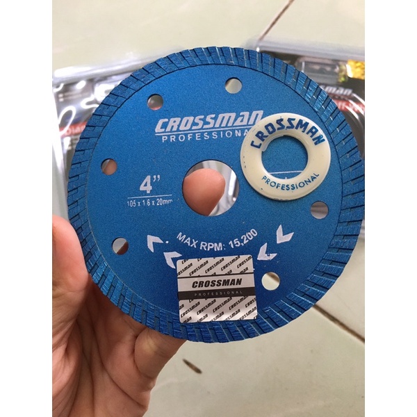 LƯỠI CẮT GẠCH, BÊ TÔNG, ĐÁ HOA CƯƠNG CROSSMAN 105mm