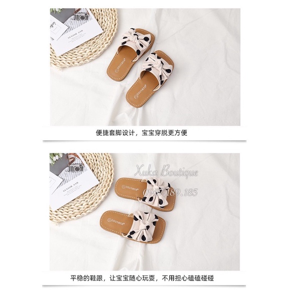 Dép Bé Gái Hàn Quốc Cao Cấp Size Đại, Dép Xỏ Ngón Chấm Bi Trẻ Em Đế Mềm Chống Trượt, Dép Đi Chơi Đi Học Cho Bé