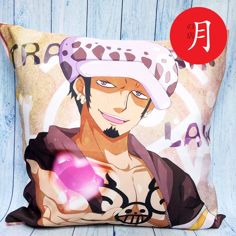Gối vuông tựa lưng anime 40x40cm 1 mặt One piece Đảo hải tặc