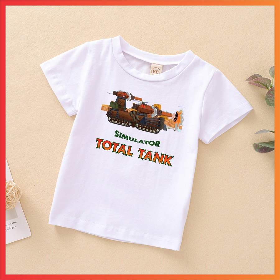 HOT Áo thun in hình xe tăng quái vật hoạt hình hay nhất cho bé trai