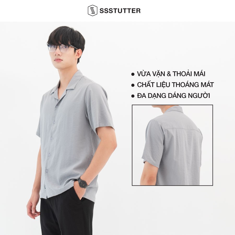 Áo sơ mi nam ngắn tay thiết kế cổ cuba SSSTUTTER vải Linen 5 màu Cuba Shirt | BigBuy360 - bigbuy360.vn