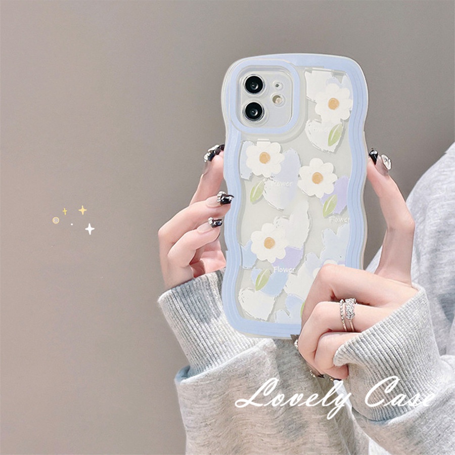 Ốp Điện Thoại Mềm Họa Tiết Hoa Gợn Sóng Cho iPhone 14 13 12 11 Pro Max X XR Xs Max 8 7 6 6s Plus SE 2020