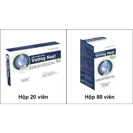 [Chính Hãng] Vương Hoạt hộp 80 viên, Dùng cho người có nguy cơ thoái hóa cột sống, gai đốt sống, thoát vị.