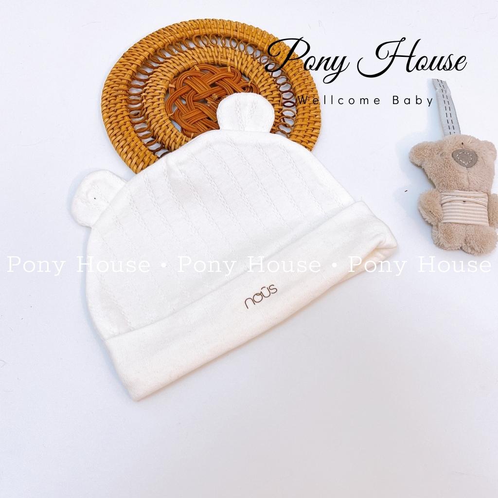 Mũ Sơ Sinh Nous Tai Gấu Màu Trắng Cho Bé Trai Bé Gái Sơ Sinh/Newborn/NB