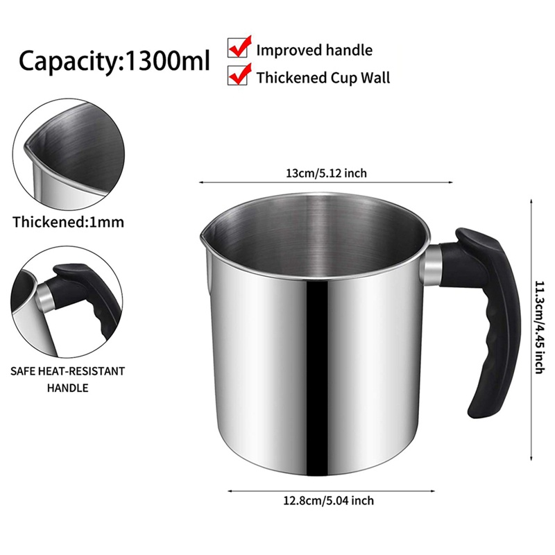 Nồi rót làm nến , Nồi nấu chảy sáp đôi 44 Oz, Bình làm nến , Tay cầm chịu nhiệt