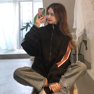 Áo Khoác Cardigan Vải Nhung Dáng Rộng Thời Trang Cho Nữ