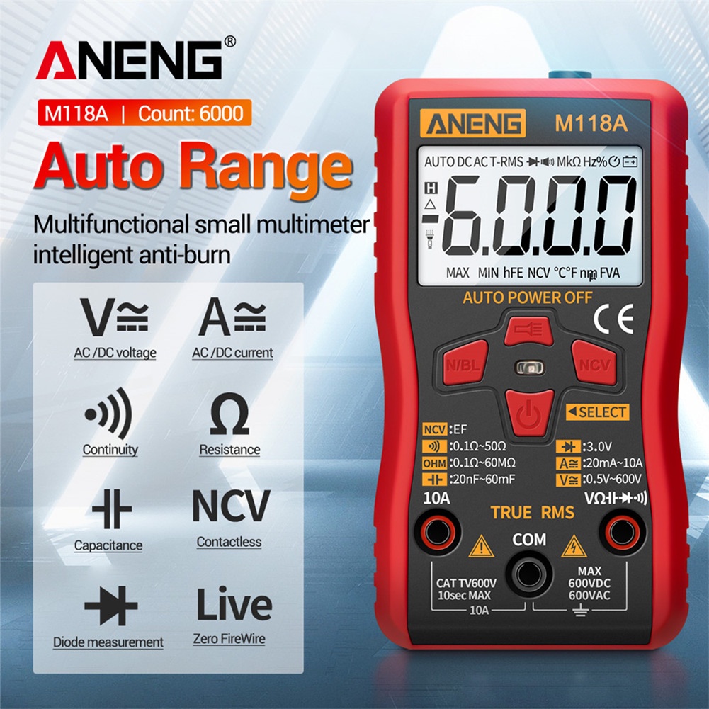 Đồng Hồ Vạn Năng ANENG Mã M118A Smart Digital Đo Và 220V PK ZOYI Multimeter